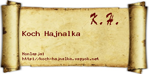 Koch Hajnalka névjegykártya